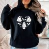 Ghost Hoodie, Spooky season hoodie, Halloween hoodie, Bat sweatshirt, Love Halloween sweatshirt, Creepy ghost in heart hoodie